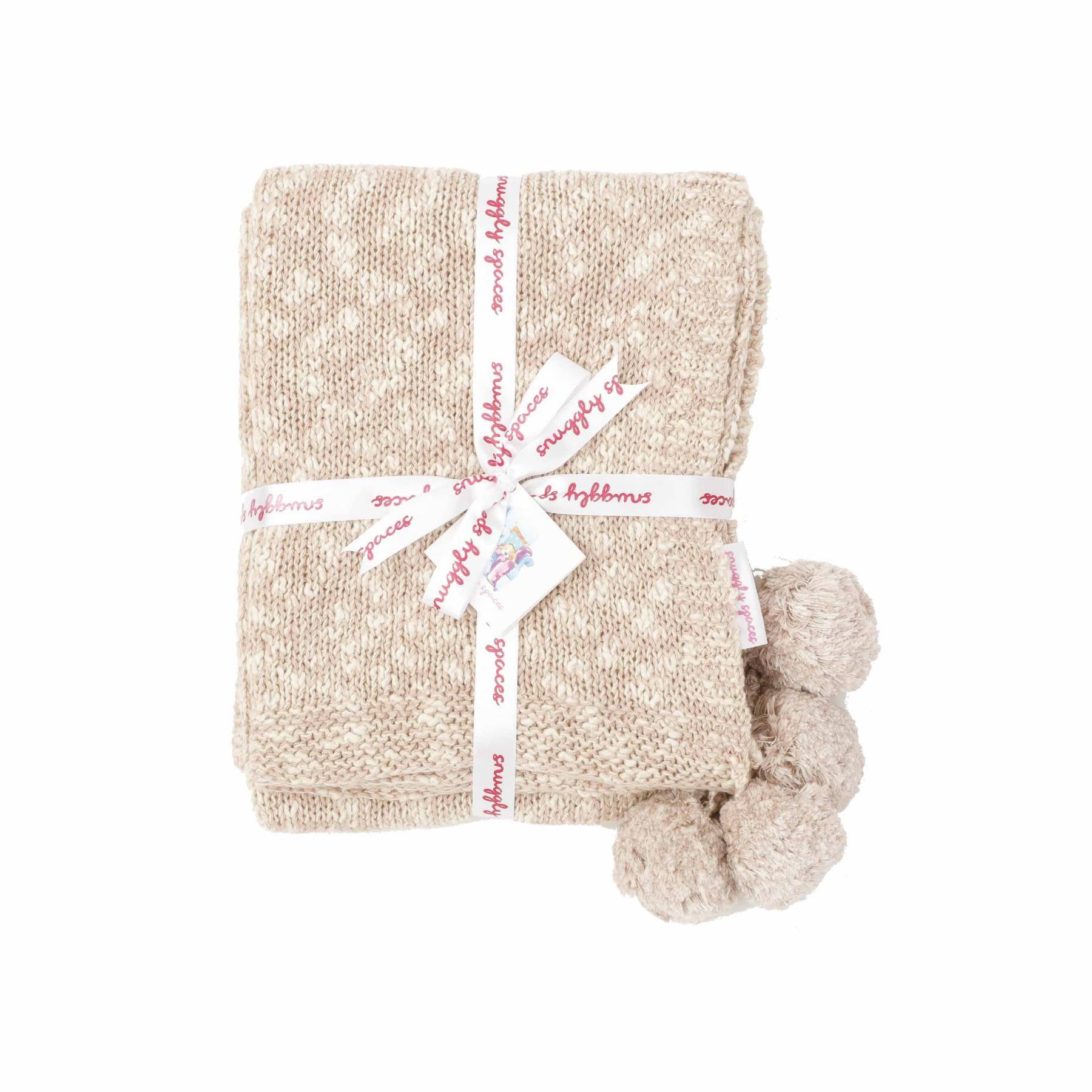 Snuggly Knitted Blanket - Blush Pink