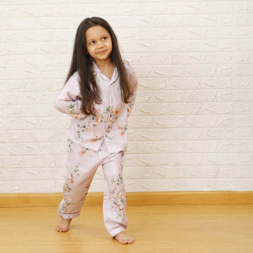 Birds in Paradise - Bamboo Muslin Night Suit Set