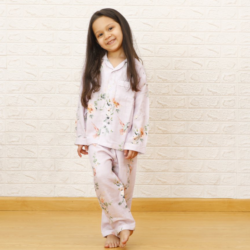 Birds in Paradise - Bamboo Muslin Night Suit Set