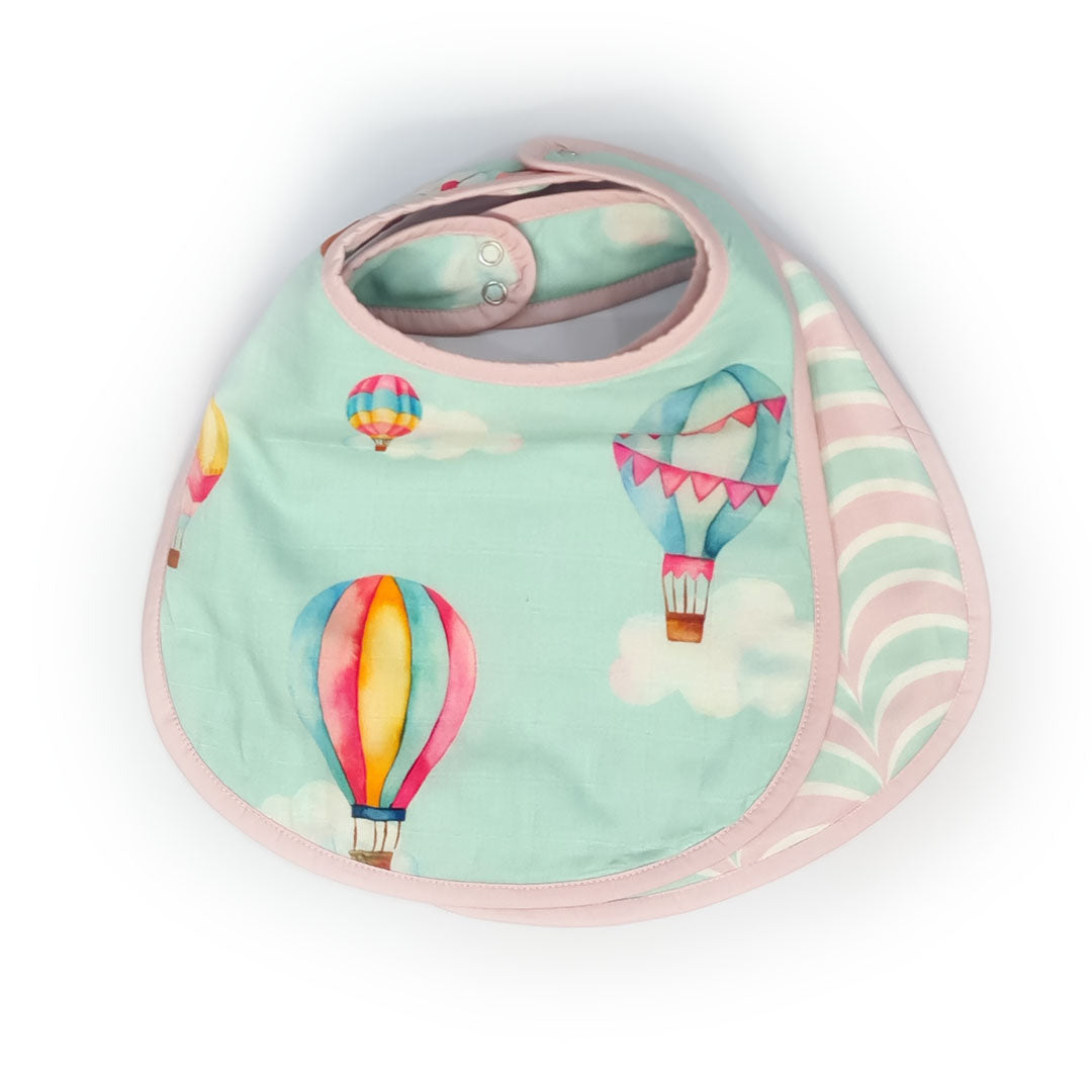 Cappadocia Hot Air Balloons - Bamboo Muslin Toddler Bibs Pair
