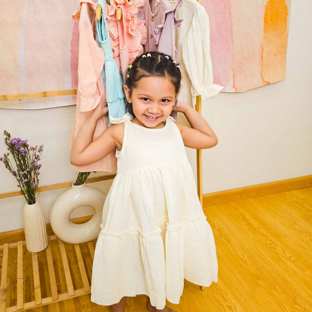 Tie-up Tiered Dress