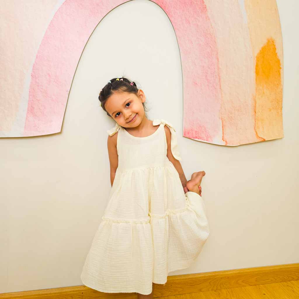 Tie-up Tiered Dress