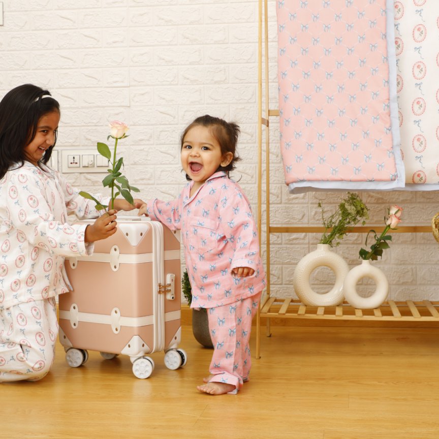 Vintage Bows - Bamboo Muslin Night Suit Set