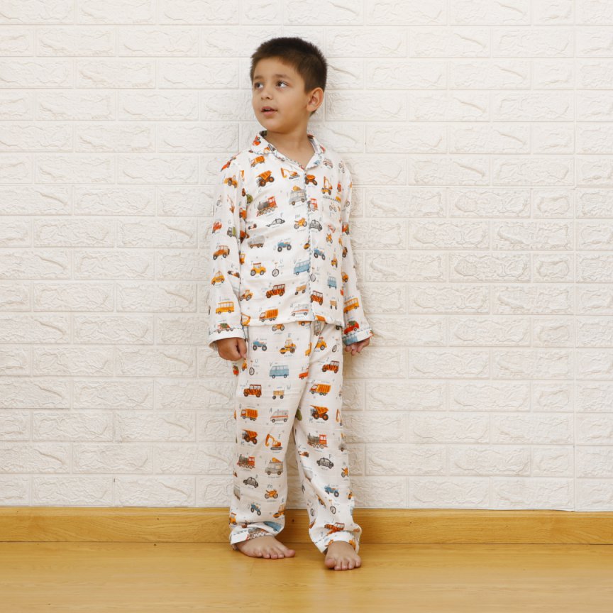 ABC Of Transport - Bamboo Muslin Night Suit Set