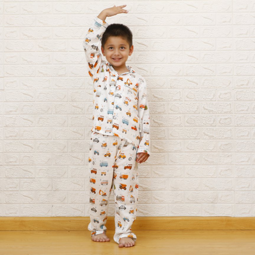ABC Of Transport - Bamboo Muslin Night Suit Set