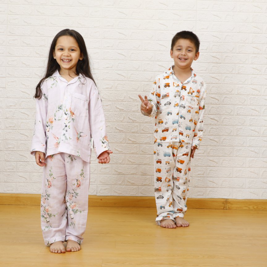 Birds in Paradise - Bamboo Muslin Night Suit Set