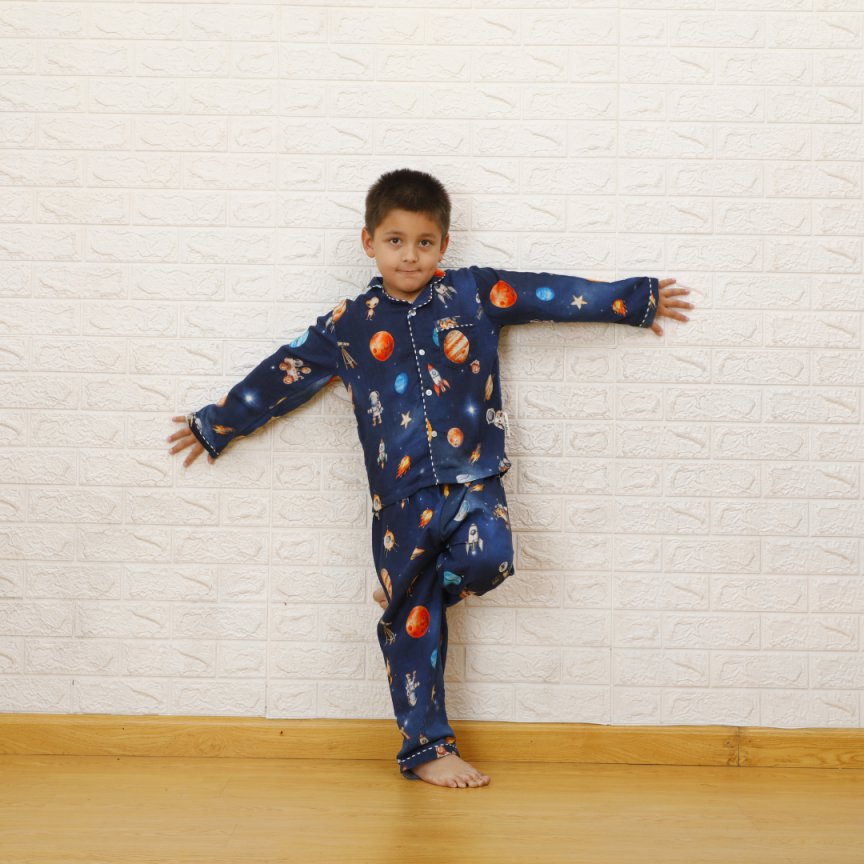Snuggly Space Adventures - Bamboo Muslin Night Suit Set