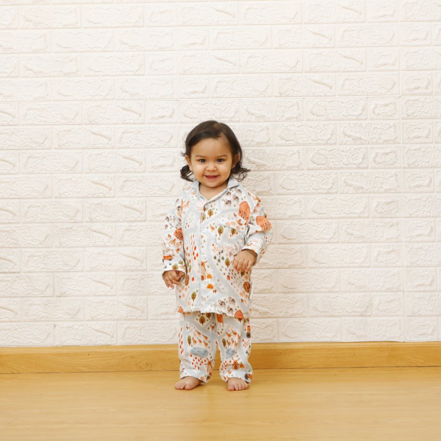 My Snuggly Farm- Bamboo Muslin Night Suit Set