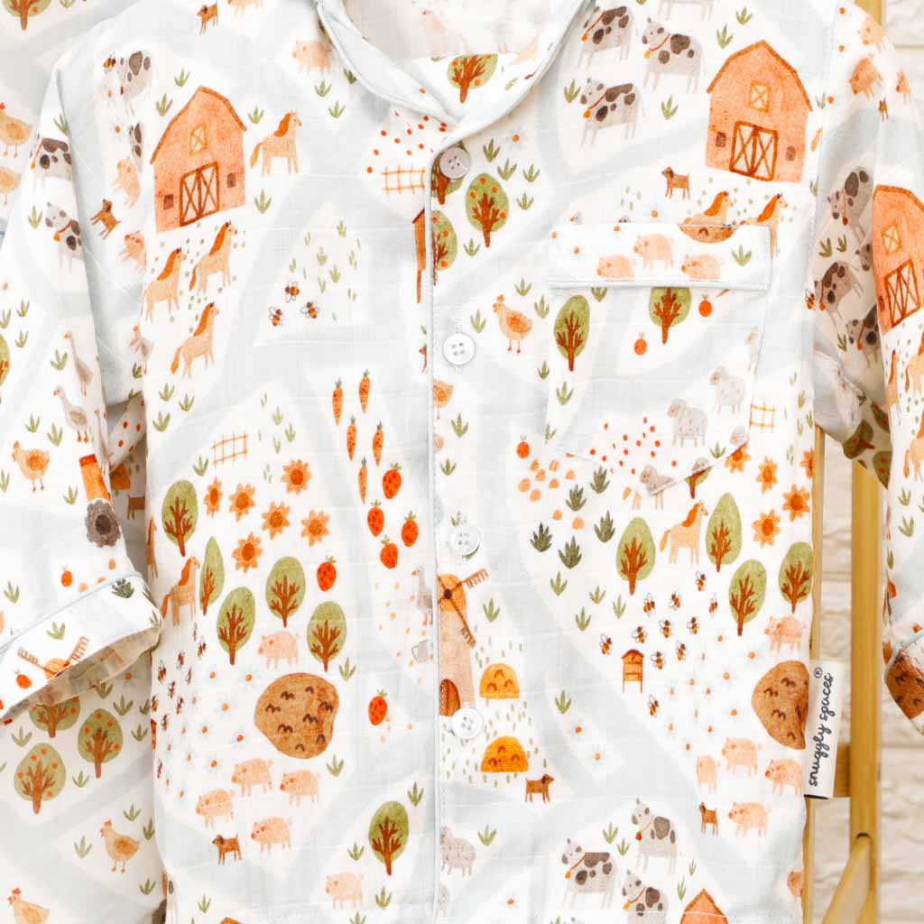 My Snuggly Farm- Bamboo Muslin Night Suit Set