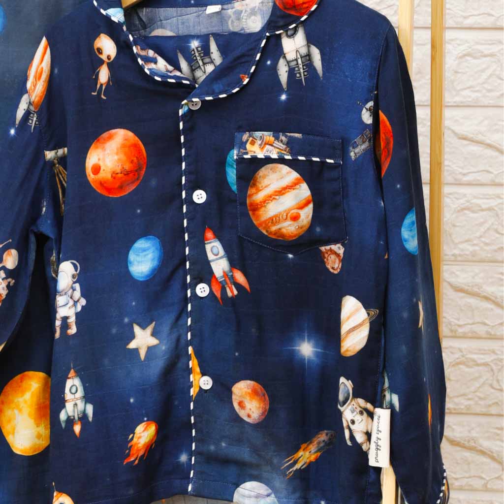 Snuggly Space Adventures - Bamboo Muslin Night Suit Set