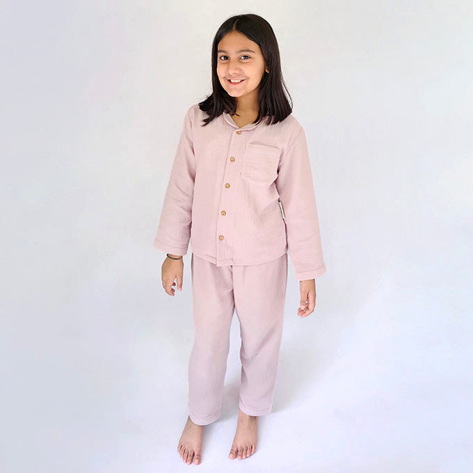 Purple - Crinkled Muslin Night Suit