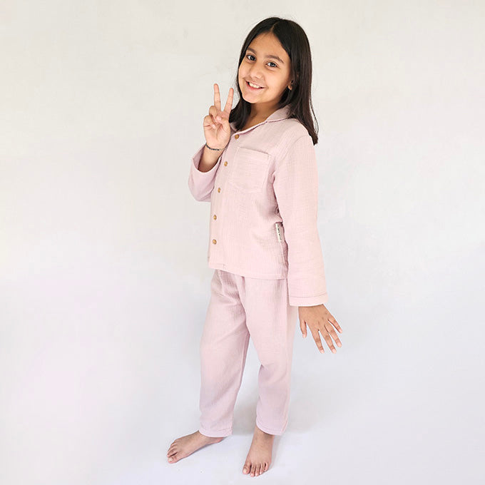 Purple - Crinkled Muslin Night Suit