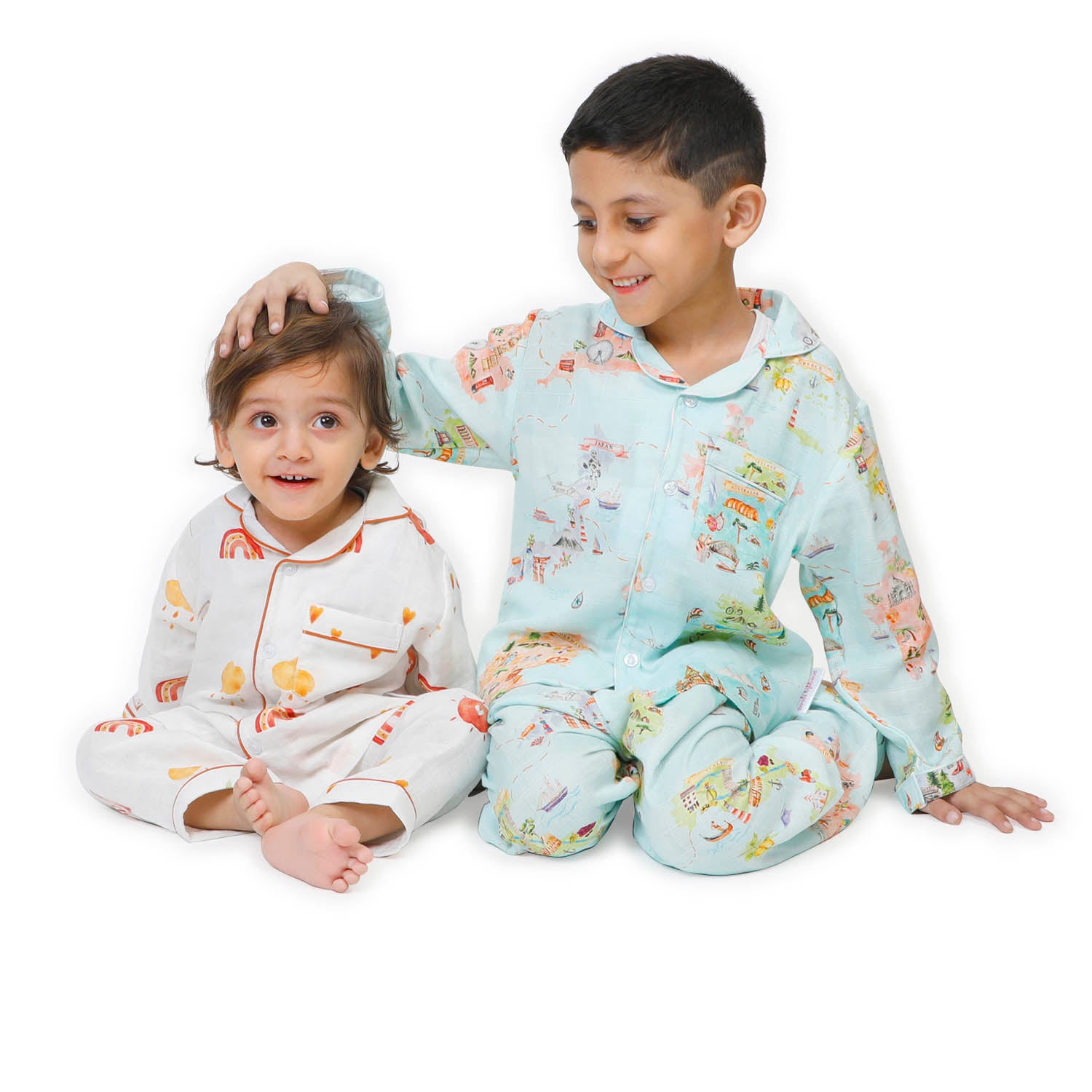 Born To Travel - Bamboo Muslin Night Suit Set