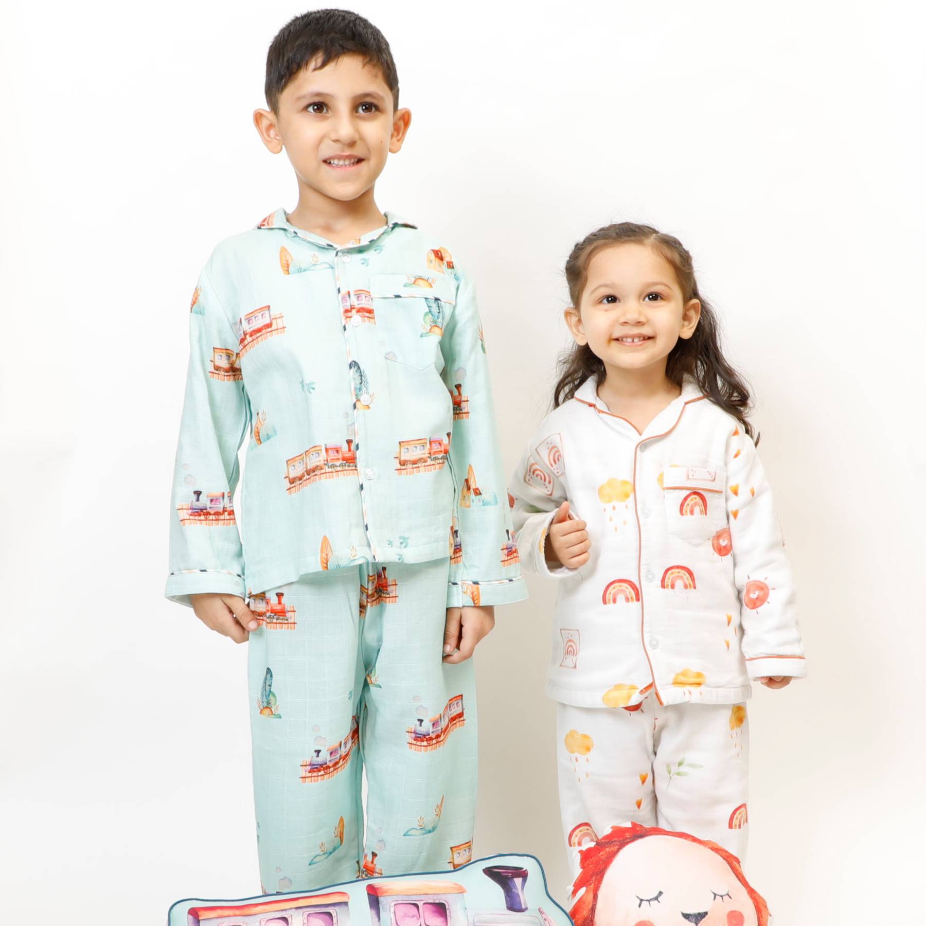 Rainbows & Rain - Bamboo Muslin Night Suit Set