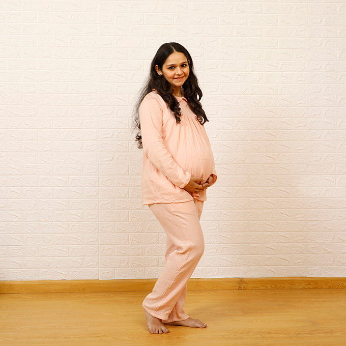 Snuggly Maternity Nightsuit - Pink