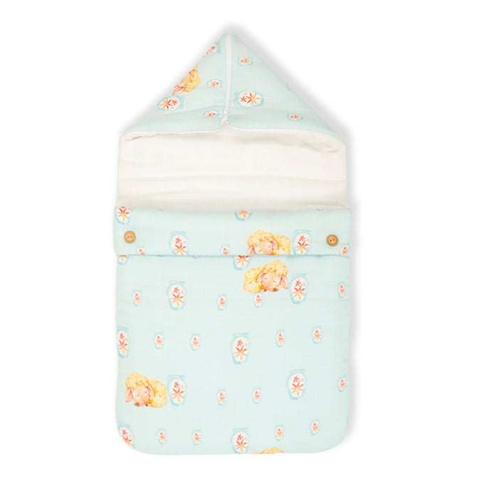 Snuggly Carry Nest- Fluffy The Sheep (Blue)