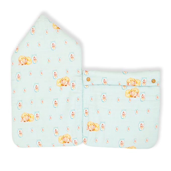 Snuggly Carry Nest- Fluffy The Sheep (Blue)