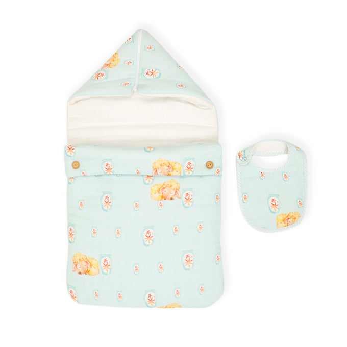 Snuggly Carry Nest- Fluffy The Sheep (Blue)