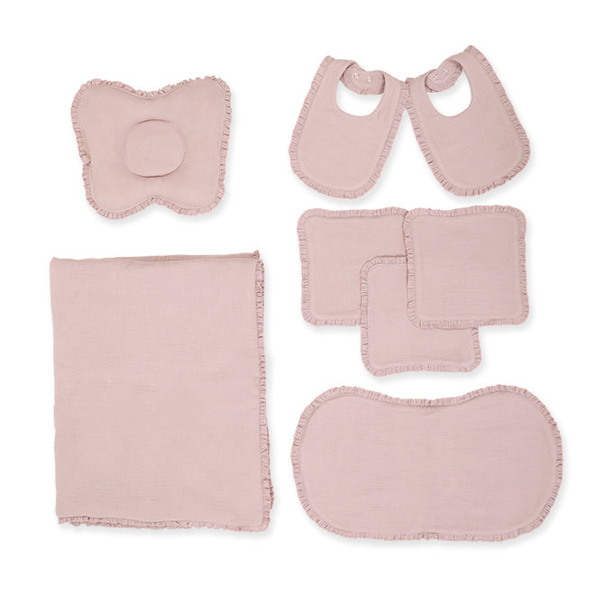 Crinkled Muslin New Born Set - Purple