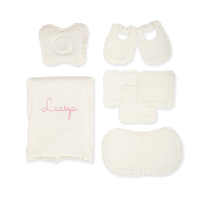 Crinkled Muslin New Born Set - Sage Green