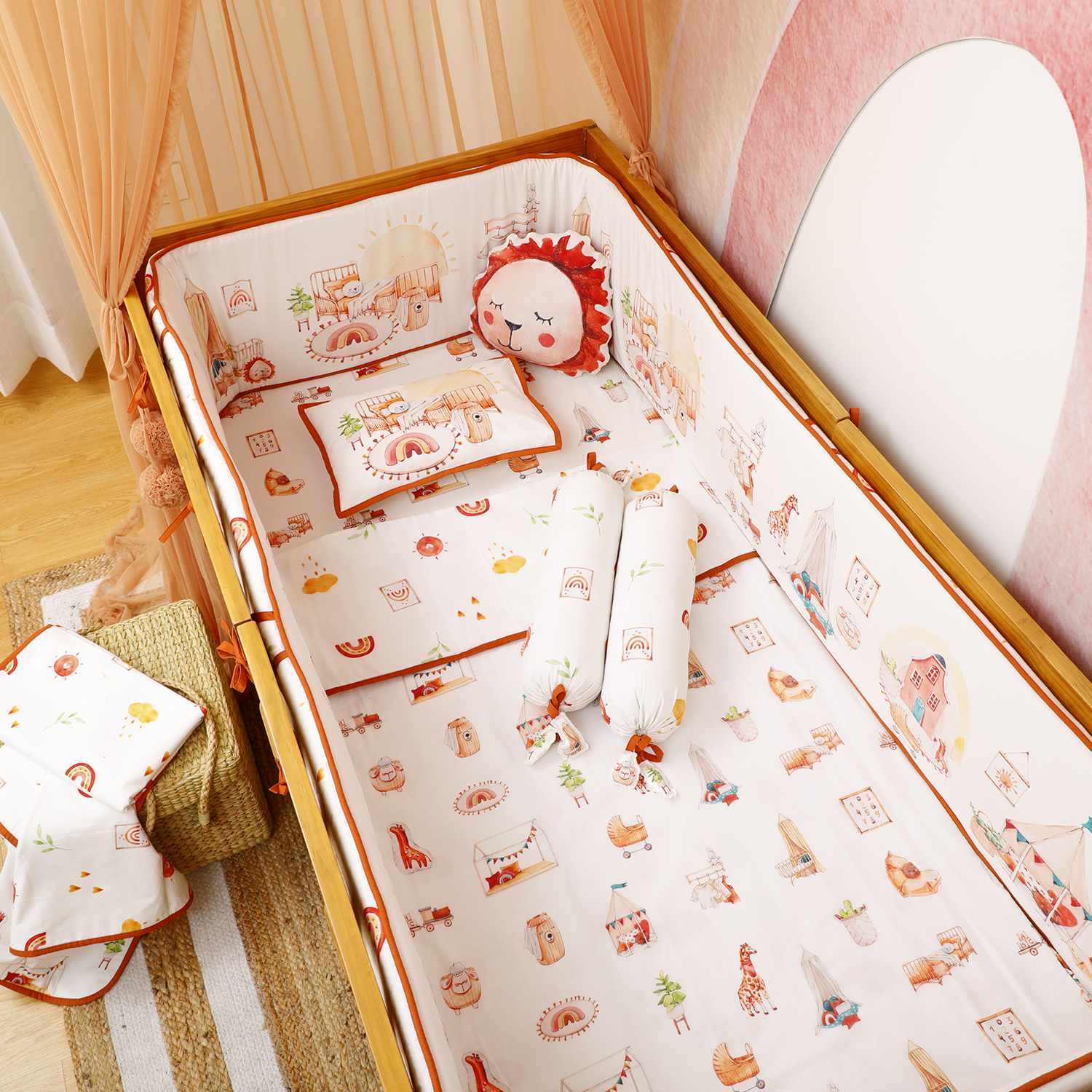 My Snuggly Nursery - Cot Bedding Set with Bumper