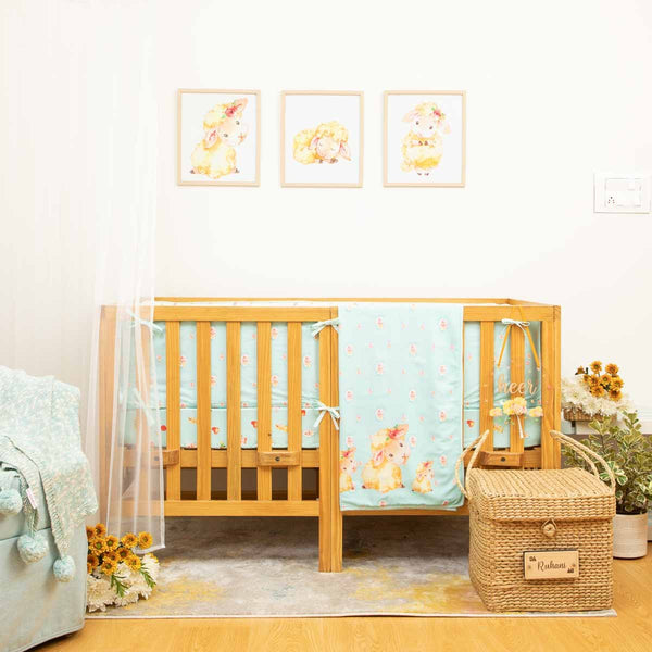 Cot Stitch Crib Bedding Set Fluffy The Sheep Cot Bedding Set Blue