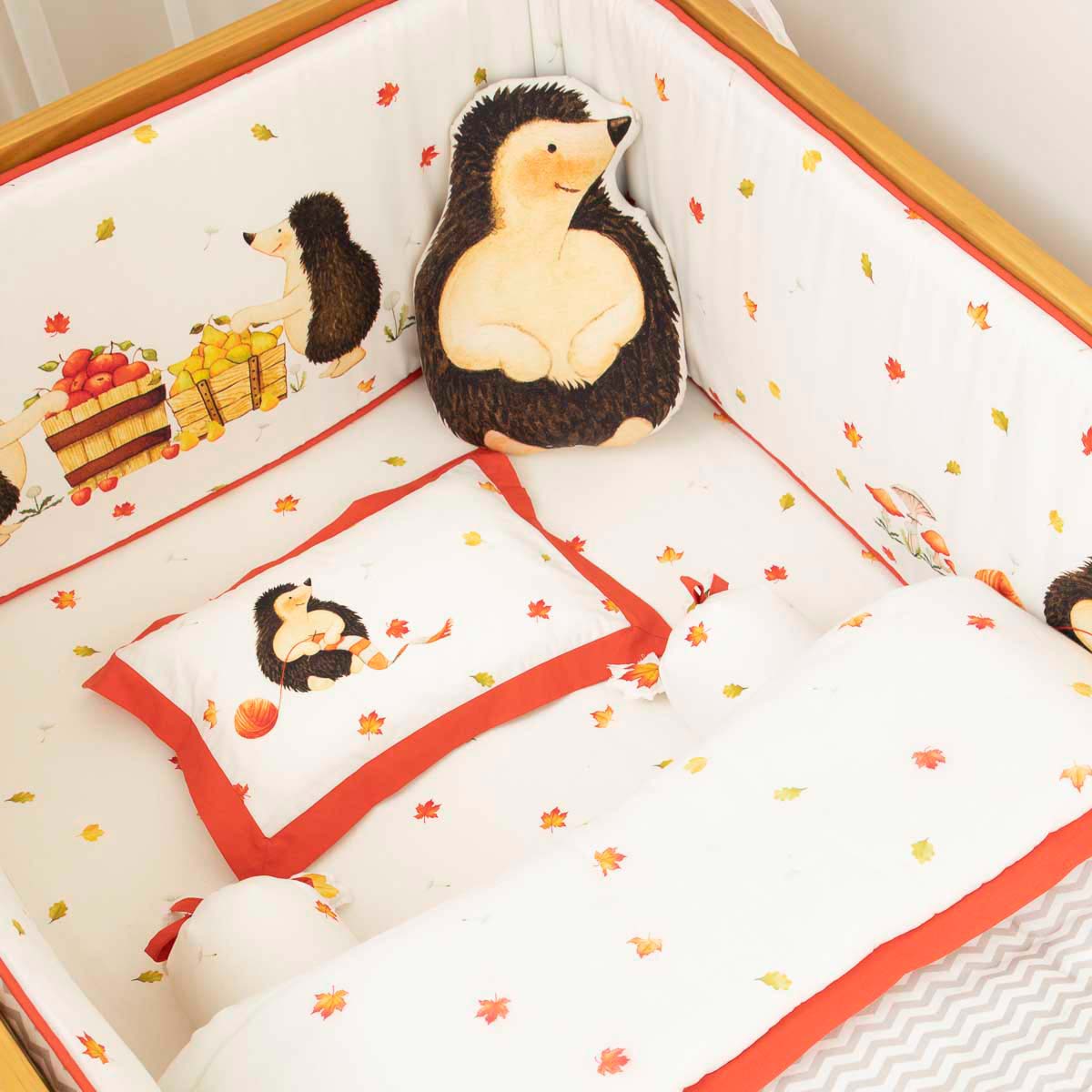 Hoggy the Hedgehog - Cot Bedding Set with Bumper - Momma Hoggy