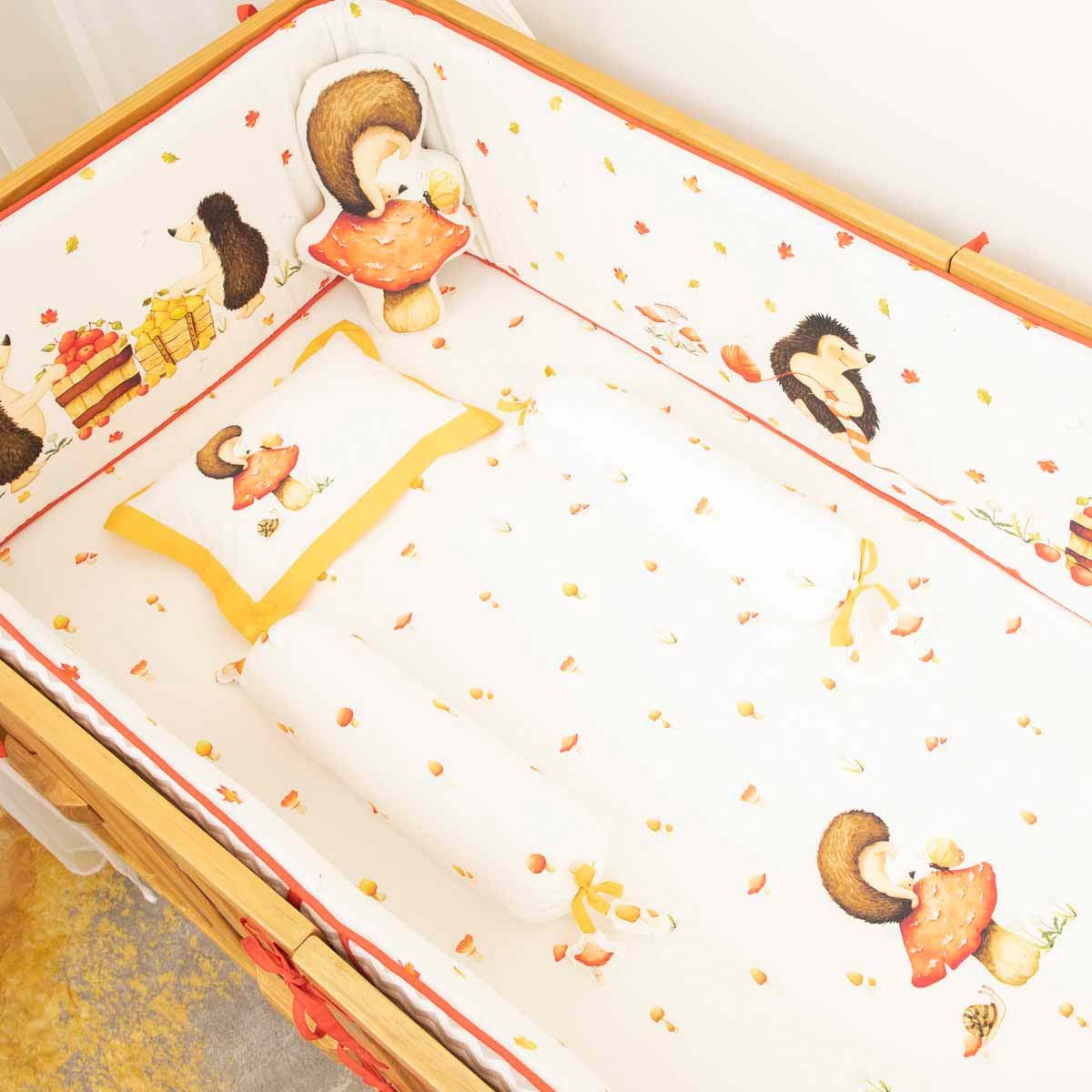 Hoggy the Hedgehog - Cot Bedding Set with Bumper - Baby Hoggy