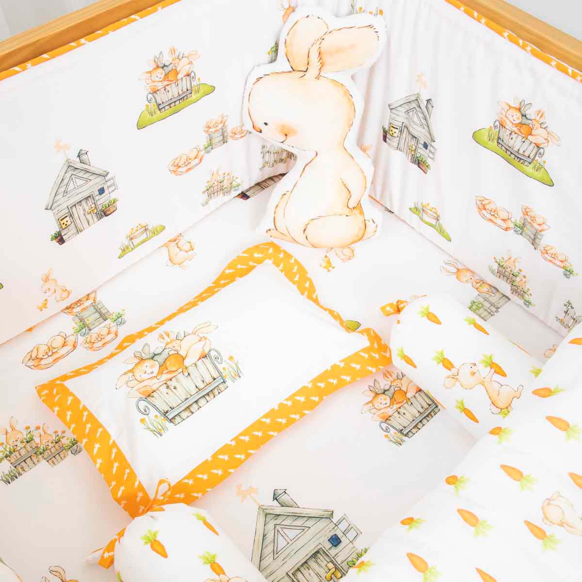 Mr. Marshmallow the Bunny - Cot Bedding Set