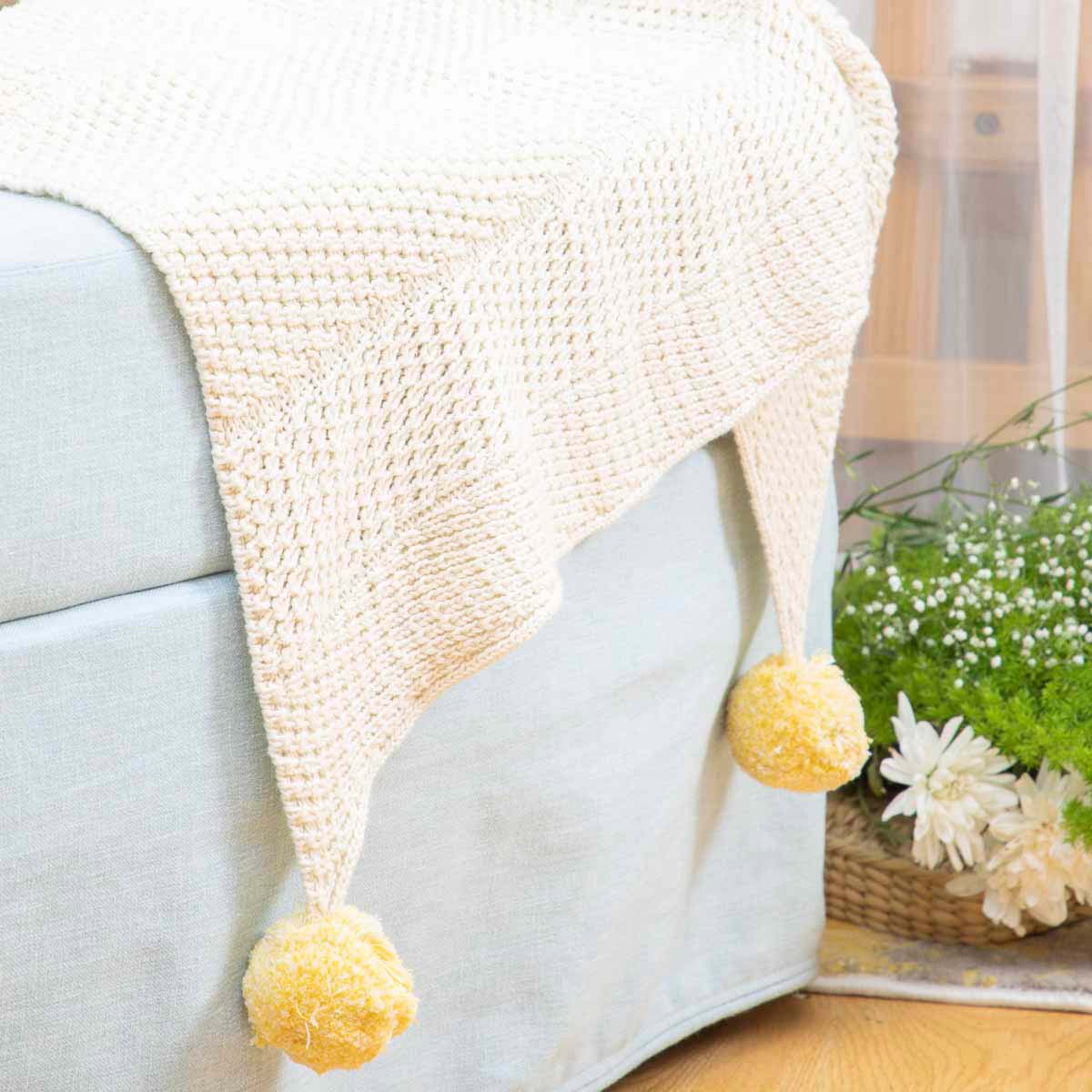 Snuggly Knitted Blanket - Ivory
